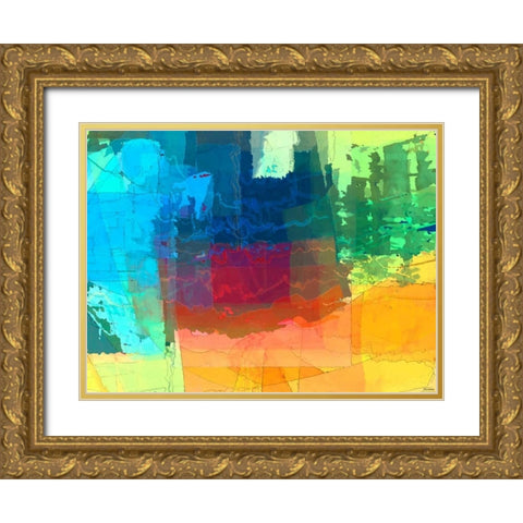 Pulsations I Gold Ornate Wood Framed Art Print with Double Matting by Tienhaara, Michael