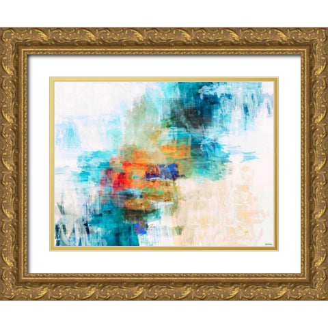 Splash I Gold Ornate Wood Framed Art Print with Double Matting by Tienhaara, Michael