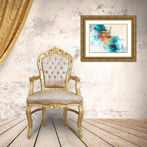 Splash II Gold Ornate Wood Framed Art Print with Double Matting by Tienhaara, Michael