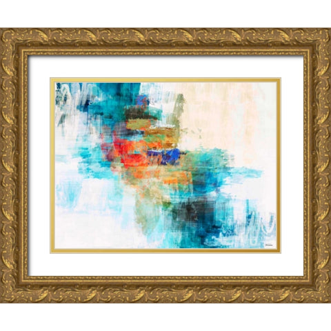 Splash II Gold Ornate Wood Framed Art Print with Double Matting by Tienhaara, Michael