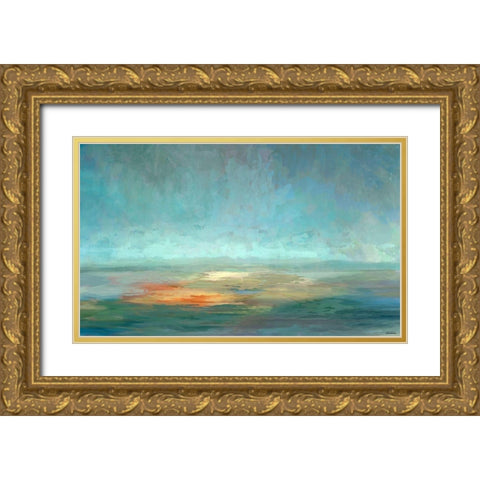 Cascade V Gold Ornate Wood Framed Art Print with Double Matting by Tienhaara, Michael