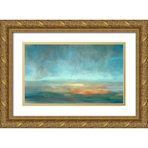 Cascade VI Gold Ornate Wood Framed Art Print with Double Matting by Tienhaara, Michael