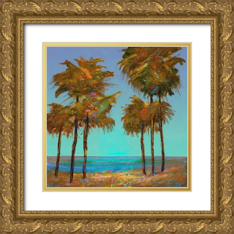 Seaside Sunset Gold Ornate Wood Framed Art Print with Double Matting by Tienhaara, Michael