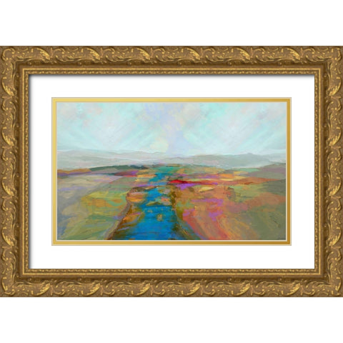 Mountain Vista I Gold Ornate Wood Framed Art Print with Double Matting by Tienhaara, Michael