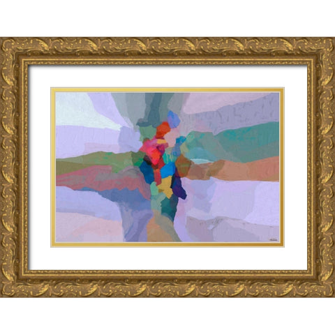Cascading hues II Gold Ornate Wood Framed Art Print with Double Matting by Tienhaara, Michael