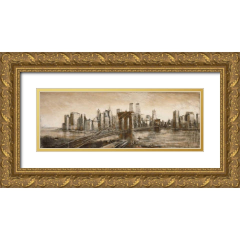 New York-New York Gold Ornate Wood Framed Art Print with Double Matting by Daniels, Matthew