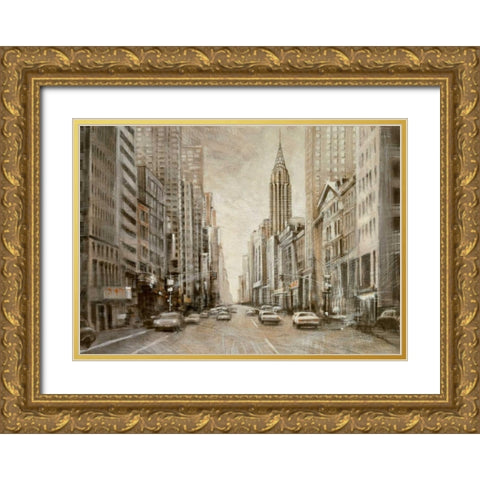 To the Chrysler Building Gold Ornate Wood Framed Art Print with Double Matting by Daniels, Matthew