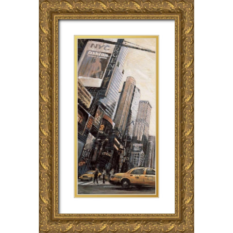 Times Square I Gold Ornate Wood Framed Art Print with Double Matting by Daniels, Matthew