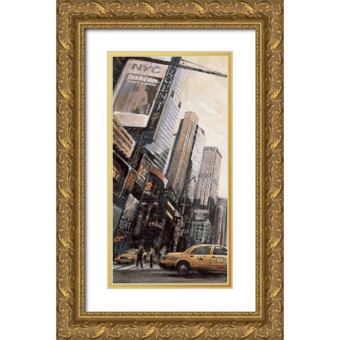 Times Square I Gold Ornate Wood Framed Art Print with Double Matting by Daniels, Matthew