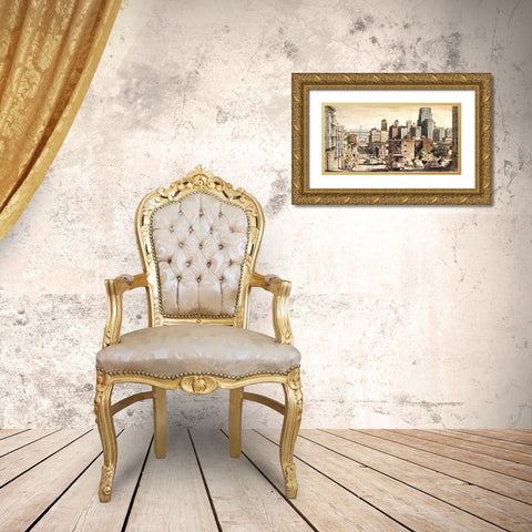 San Francisco View to Bay Bridge Gold Ornate Wood Framed Art Print with Double Matting by Daniels, Matthew