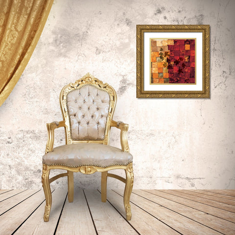 Segments I Gold Ornate Wood Framed Art Print with Double Matting by Wells, Marcia