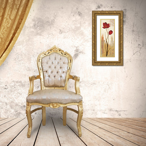 Panneau tulipe Gold Ornate Wood Framed Art Print with Double Matting by Besson, Nathalie