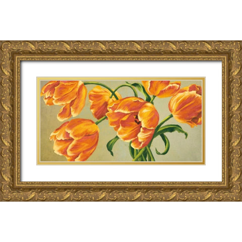 Poeme Gold Ornate Wood Framed Art Print with Double Matting by Besson, Nathalie