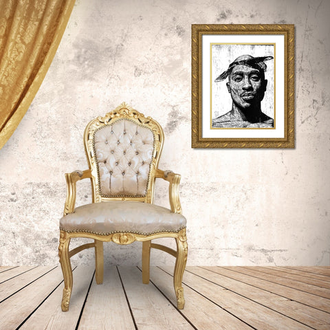 Tupac Gold Ornate Wood Framed Art Print with Double Matting by Shigley, Neil