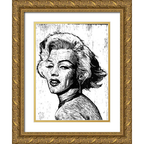 Marilyn Gold Ornate Wood Framed Art Print with Double Matting by Shigley, Neil