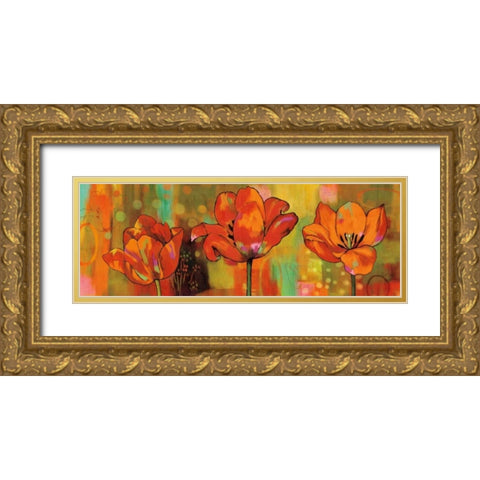Magical Tulips Gold Ornate Wood Framed Art Print with Double Matting by Sutton, Nicole