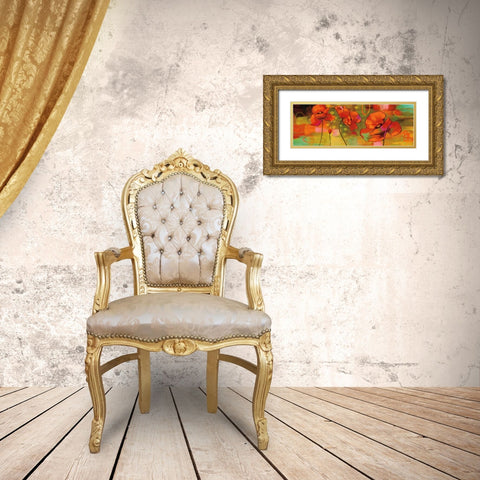 Magical Poppies Gold Ornate Wood Framed Art Print with Double Matting by Sutton, Nicole