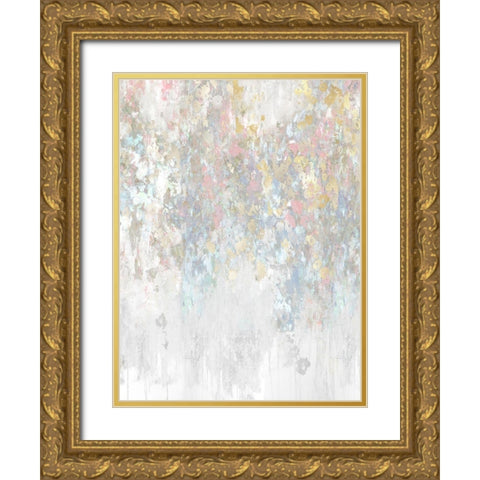 Cascade Pink Gold Ornate Wood Framed Art Print with Double Matting by Robbins, Nikki