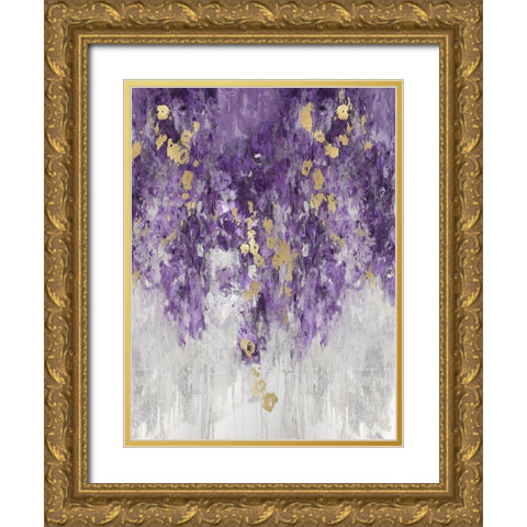 Cascading Purple Gold Ornate Wood Framed Art Print with Double Matting by Robbins, Nikki