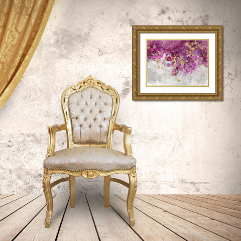 Charmed Magenta Gold Ornate Wood Framed Art Print with Double Matting by Robbins, Nikki