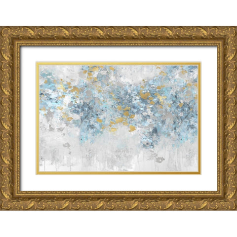 Charmed Aqua Gold Ornate Wood Framed Art Print with Double Matting by Robbins, Nikki