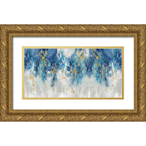 Charmed with Blues Gold Ornate Wood Framed Art Print with Double Matting by Robbins, Nikki