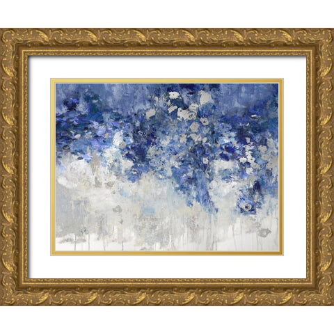Charmed Indigo Gold Ornate Wood Framed Art Print with Double Matting by Robbins, Nikki