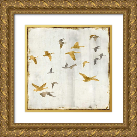Golden Flight II Gold Ornate Wood Framed Art Print with Double Matting by Spencer, Nick
