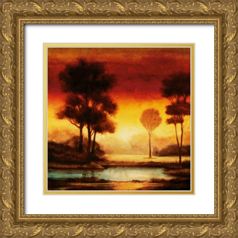 Evening Light I Gold Ornate Wood Framed Art Print with Double Matting by Thomas, Neil