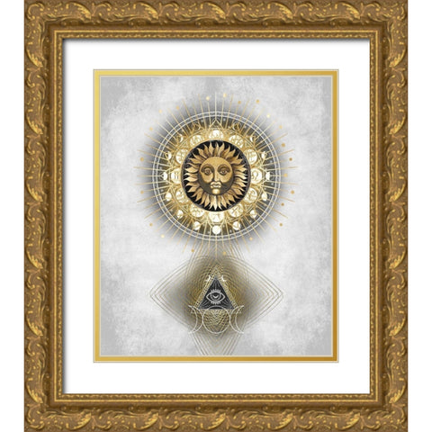 Radiant Sun I Gold Ornate Wood Framed Art Print with Double Matting by Jeffries, Oliver