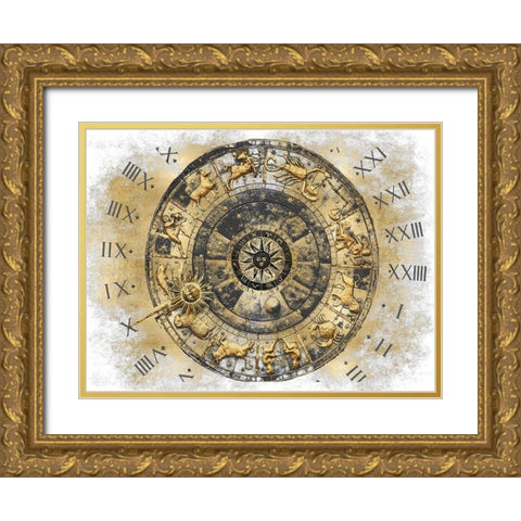Zodiac Calendar I Gold Ornate Wood Framed Art Print with Double Matting by Jeffries, Oliver