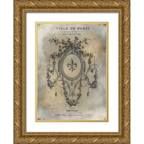 Ville de Paris Gold Ornate Wood Framed Art Print with Double Matting by Jeffries, Oliver