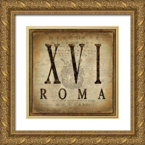 Roma Gold Ornate Wood Framed Art Print with Double Matting by Jeffries, Oliver