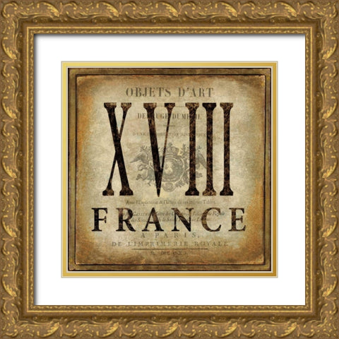 France Gold Ornate Wood Framed Art Print with Double Matting by Jeffries, Oliver