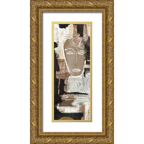 Ethnic Panel I Gold Ornate Wood Framed Art Print with Double Matting by Carney, Patrick