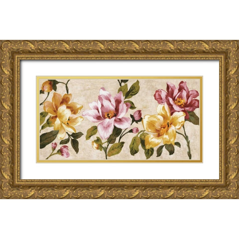 Pink Meets Yellow Gold Ornate Wood Framed Art Print with Double Matting by Davis, Pamela