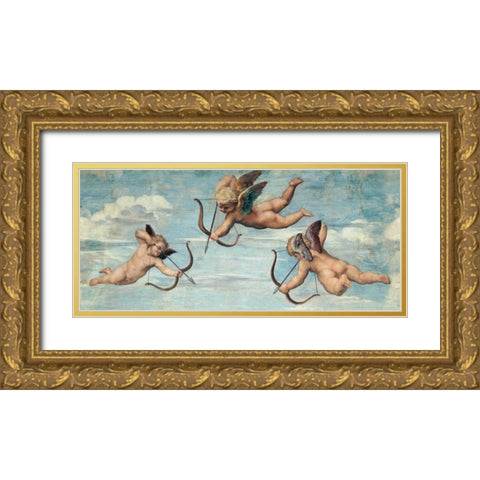 Trionfo di Galatea Gold Ornate Wood Framed Art Print with Double Matting by Sanzio, Raffaello