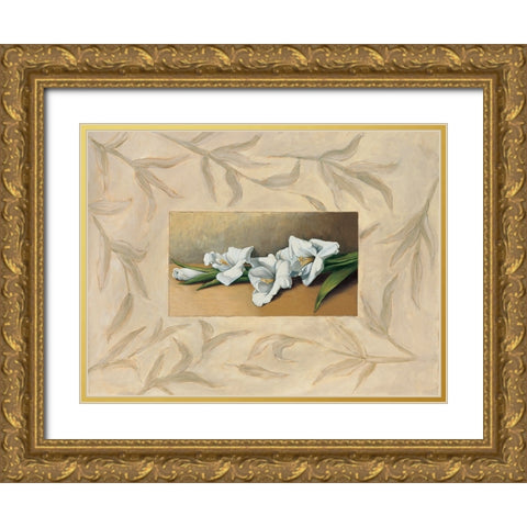 Flores II Gold Ornate Wood Framed Art Print with Double Matting by Tamaris, Raul