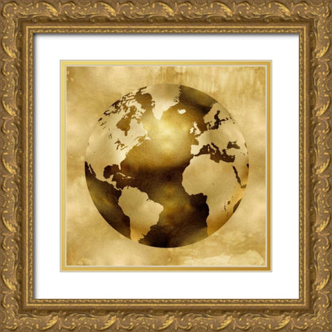 Golden Globe Gold Ornate Wood Framed Art Print with Double Matting by Brennan, Russell
