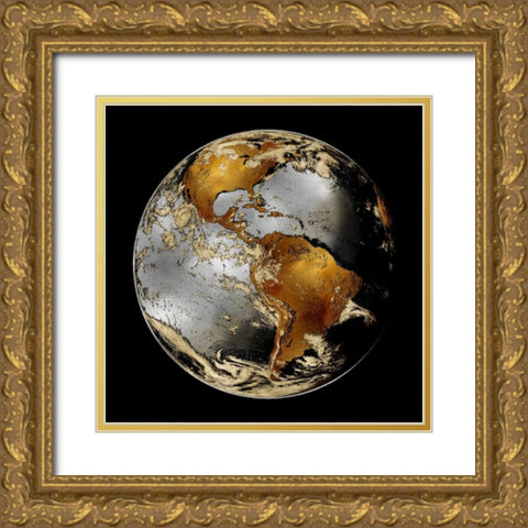 World Turning II Gold Ornate Wood Framed Art Print with Double Matting by Brennan, Russell