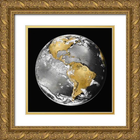 World Turning III Gold Ornate Wood Framed Art Print with Double Matting by Brennan, Russell
