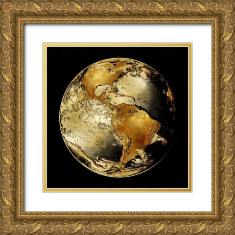 World Turning IV Gold Ornate Wood Framed Art Print with Double Matting by Brennan, Russell