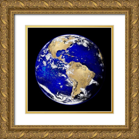 World Turning V Gold Ornate Wood Framed Art Print with Double Matting by Brennan, Russell