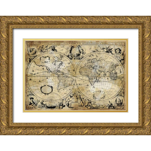 Antique Map I Gold Ornate Wood Framed Art Print with Double Matting by Brennan, Russell