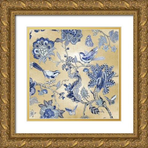 Passing Thru - Golden Indigo I Gold Ornate Wood Framed Art Print with Double Matting by Campbell, Renee