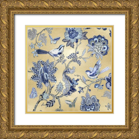 Passing Thru - Golden Indigo I Gold Ornate Wood Framed Art Print with Double Matting by Campbell, Renee