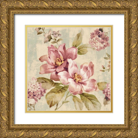 Bouquet I Gold Ornate Wood Framed Art Print with Double Matting by Campbell, Renee