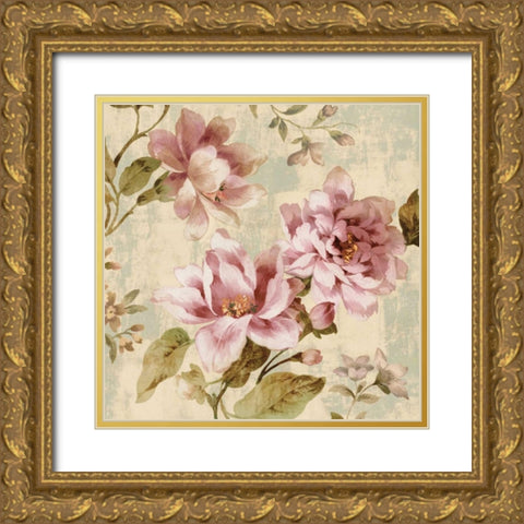 Bouquet II Gold Ornate Wood Framed Art Print with Double Matting by Campbell, Renee