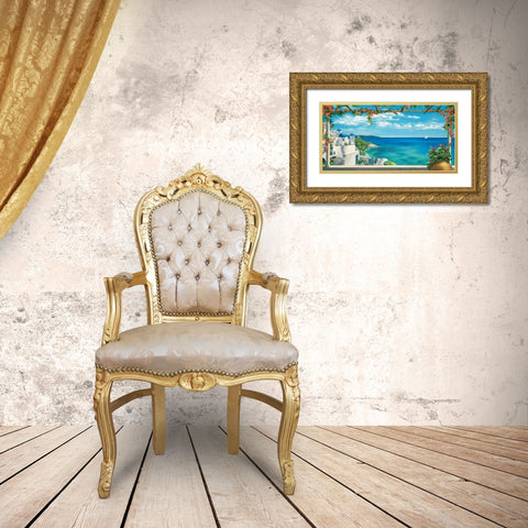 Village in Greece Gold Ornate Wood Framed Art Print with Double Matting by Dominguez, Robert
