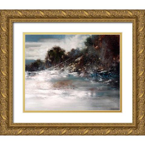 Winter Wind Gold Ornate Wood Framed Art Print with Double Matting by Di Scenza, Ron